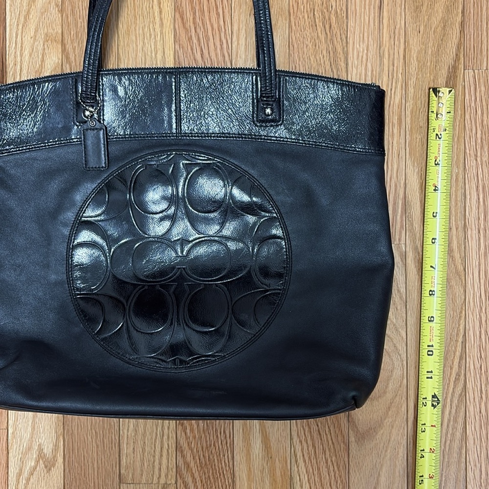 COACH Large Black Zippered Tote Bag‎ - Picture 8 of 13